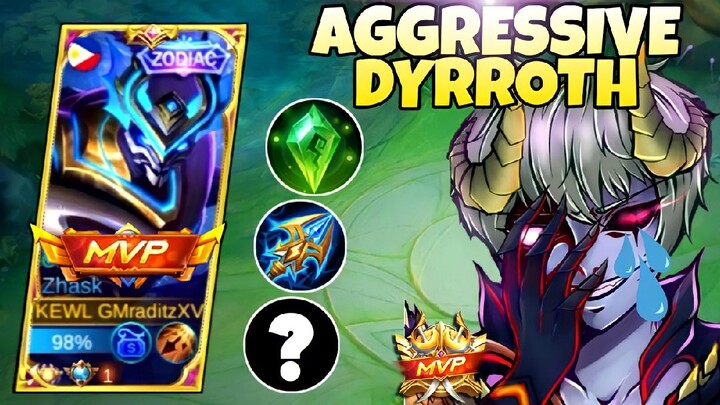 ZHASK VS AGGRESSIVE STRONG DYRROTH |lMPOSSIBLE COMEBACK!|ZHASK BEST BUILD=MLBB