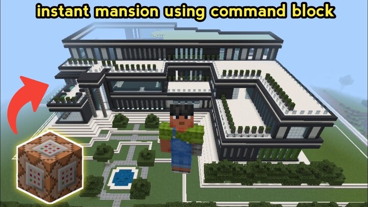 HOW TO BUILD A HOUSE IN MINECRAFT BY USING A COMMAND BLOCK ( INSTANT MANSION ) 😱