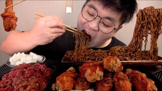 24시간 굶고 조합없이 먹고싶은거 다 먹기 맛사운드 레전드 chicken and yukhoe mukbang Legend koreanfood asmr