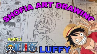 drawing luffy dari anime one piece part.1
