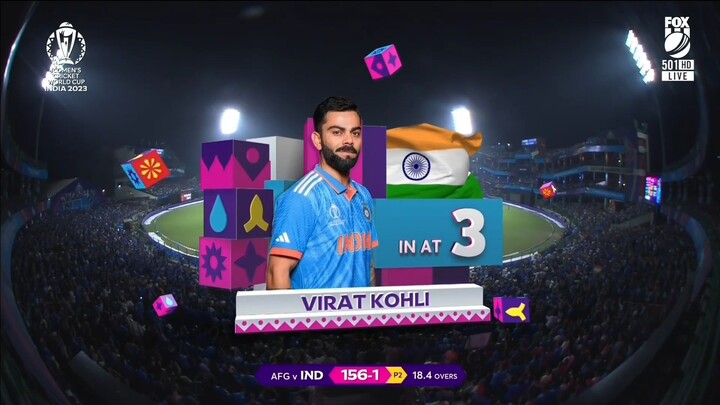 Virat Kohli 55*(56) vs Afghanistan 2023 World Cup Ball-by-Ball Highlights 1080p50Fps