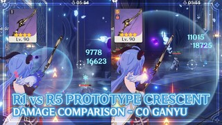 R1 vs R5 Prototype Crescent Damage Comparison on C0 Ganyu | Genshin Impact