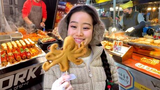 Eating ONLY Korean STREET FOOD with my family!
