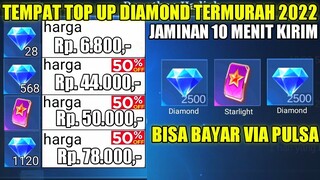 TEMPAT TOP UP DIAMOND MOBILE LEGENDS TERMURAH 2022!! DISKON 50% - 90% BISA BAYAR PAKAI PULSA