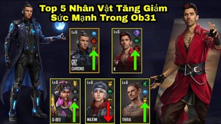 [Garena Free Fire]/Nhân Vật Chrono Trong Ob31 Sẽ Rất Mạnh,Cùng Khám Phá 5 Nhân Vật Chỉnh Sửa Kĩ Năng