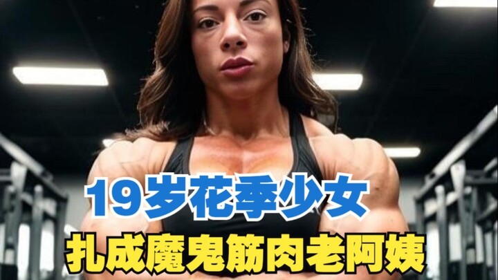 19-year-old blossoming young lady transformed into a devilish, muscular auntie