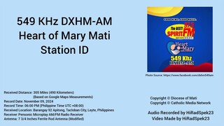 549 KHz DXHM-AM Heart of Mary Mati City, Davao Oriental Station ID