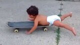 Funny Ways Baby Riding Skateboard 💪 Cute Baby Video You Must See