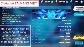 Honkai inpact. Chiêu mộ hội quân, mọi người có thể vô và hỏi trực tiếp mình trong hải quân nha