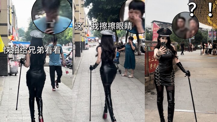Mặc nguyên bản váy da, bốt da xuống phố! Tặng cho thành phố hạng bốn này một chút phong cách u ám đầ