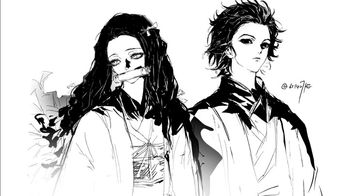 【عملية الرسم/شينغوكو تسوجاي】التصاميم الأولية للأخ والأخت