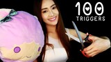 ASMR 100 TRIGGERS IN 4 MINUTES🌙✨ ASMR Challenge Mic-brushing • Mouth sounds • Tapping