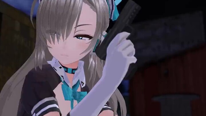 【Transportasi】 【MMD File Biru】 Pertarungan Pistol Asuna 【Penulis Asli: がんくり(gukuri)】