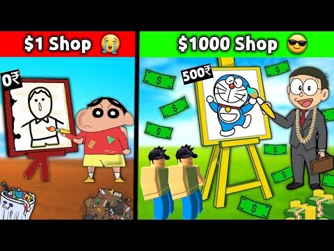 Shinchan Opened Art Shop 😱 || Funny Game Roblox 😂