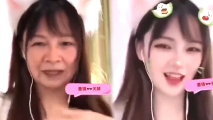 Female streamer forgets to turn on her beauty filter during livestream—unrecognizable! A 50-year-old