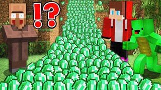 JJ and Mikey found a WATERFALL OF EMERALDS in Minecraft Funny Challenge - Maizen Mizen JJ and Mikey
