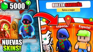 GIRE 50 VECES LA NUEVA RULETA DE NAVIDAD POR LAS NUEVAS SKINS! 😱💎 SKINS NUEVAS DE STUMBLE GUYS! 🤩🎄