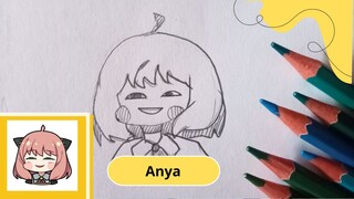 menggambar Anya (spy x family) easy drawing anime