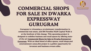 Commercial Shops for Sale in Dwarka Expressway Gurugram