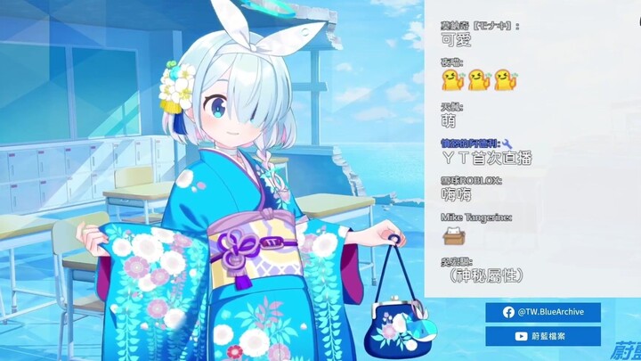 Ayana showing her kimono to the teacher.