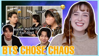 BTS CHOSE CHAOS IN THE US REACTION | CATCHING UP ON BTS FUNNY MOMENTS