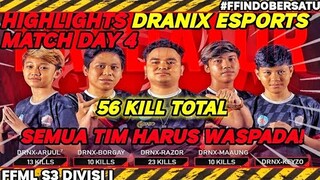 56 KILL TOTAL! DRANIX ESPORTS JADI PREDATOR! PATUT DIWASPADAI - HIGHLIGHTS FFML S3 DIVISI 1 DAY 4