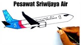 Sriwijaya Air - Menggambar dan Mewarnai Pesawat Sriwijaya Air SJ182 Rute Jakarta - Pontianak #DN
