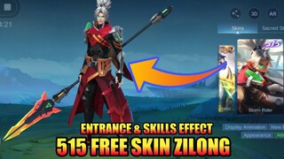 515 Zilong Free Skin Skills Effect Review | MLBB