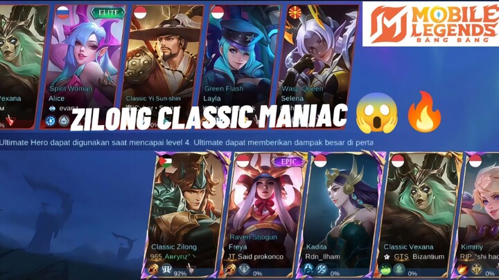 ZILONG CLASSIC MANIAC 😱🔥