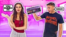 My Boyfriend Destroys my Makeup Palette Prank💄🎨  Replaces new HUDA BEAUTY  **Emotional Reaction**