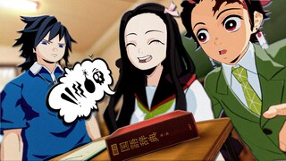 Tanjiro e Tomioka ENSINANDO a Nezuko a Falar no Demon Slayer School Vr