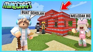 Aku Dan Adiku Membuat Sekolah Dari TNT Di Minecraft ft @Shasyaalala