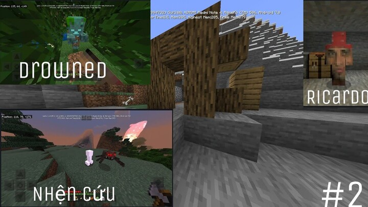 Miecraft sinh tồn ngắn #2// Thanh niên bị meme nhập, đc nhện cứu, chết vì Drowned