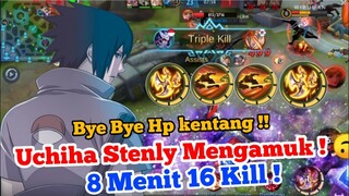 Uchiha Stenly Membara ! 16 kill Dalam 8 menit ! Top Hayabusa Indonesia ! Mobile Legends