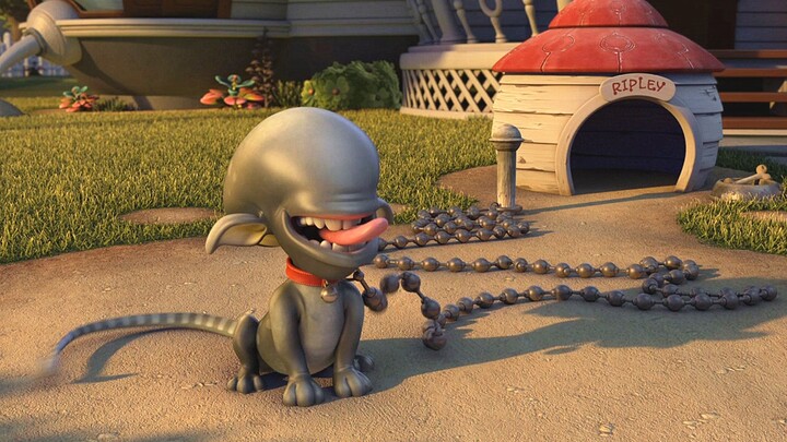 Aliens are tamed as pets, even more obedient and well-behaved than dogs—a hilarious animated movie.