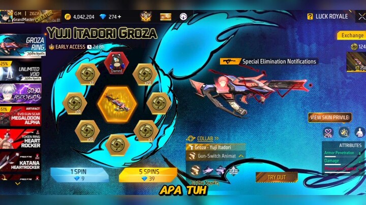 Spin Groza yuji itadori FF X jujutsu kaisen