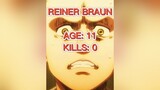 Reiner's Total Kills aot fyp viral edit anime foryou aotedit reineredit AttackOnTitan foryoupage reiner reinerbraun reineraot totalkills