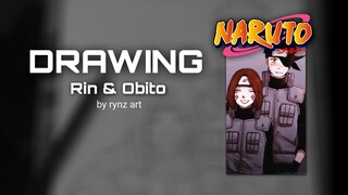 [Naruto Shipuden]Aku selalu merindukan hadir mu Rin. Drawing Obito uchiha & Rin🎨