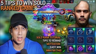 5 TIPS TO WIN SOLO RANK - SOLO RANK TUTORIAL | BRUNO BEST BUILD 2021 - MASTER BODAK MLBB