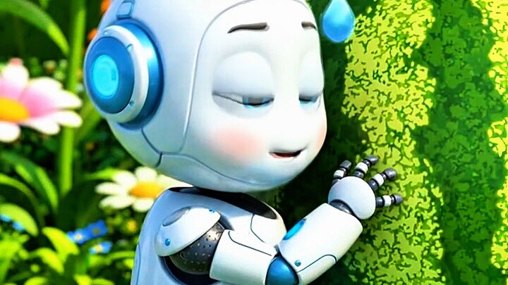 小机器人遇到超级大西瓜，最后竟然把它变成了“座驾”！😂🍉🤖