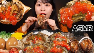 [Kepiting Saus Korea] Kepiting saus menyukai nasi, abalon, dan salmon dan tidak bisa berhenti memaka