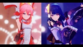 【Genshin Impact MMD/4K/60FPS】Raiden Ei & Yae Miko【A ติดยาเสพติด】