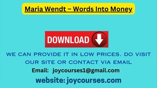 Maria Wendt – Words Into Money