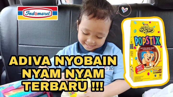 Nyamnyam popstix !!! Adiva nyobain nyamnyam terbaru Ada Hadiahnya ternyata 😱 | Dunia Adiva