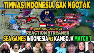 TIMNAS INDONESIA GAK NGOTAK !! REACTION STREAMER SEA GAMES MLBB 🇮🇩 INDONESIA vs KAMBOJA 🇰🇭