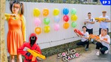 #Shorts SQUID GAME Million Dollar Bonus | Green Light And Red Light Nerf Guns And Balloons 2
