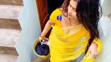 Rupa Aunty vlog house saree vlog #cleaning #yellowsareevlog