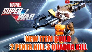 MARVEL SUPER WAR - ROCKET RACCOON| 2 PENTAKILL + 3 QUADRAKILL| NEW ITEM BUILD| MSW