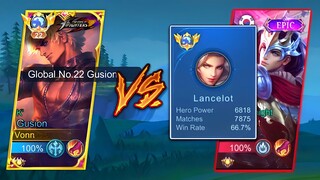 GLOBAL GUSION VS PRO LANCELOT FASTHAND!!🔥 ( super intense battle⚡⚔️ )