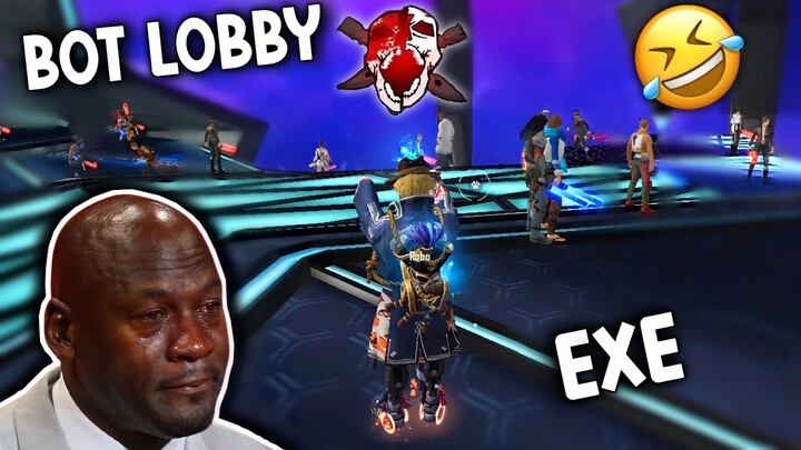 BOT LOBBY EXE. 🤣 || Free fire funny wtf moments - RK FIRE GAMING